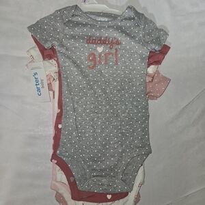 Carter's Gray and Red Polka Dot Bodysuit